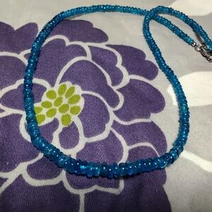 925 Silver Neon Apatite Beaded Necklace